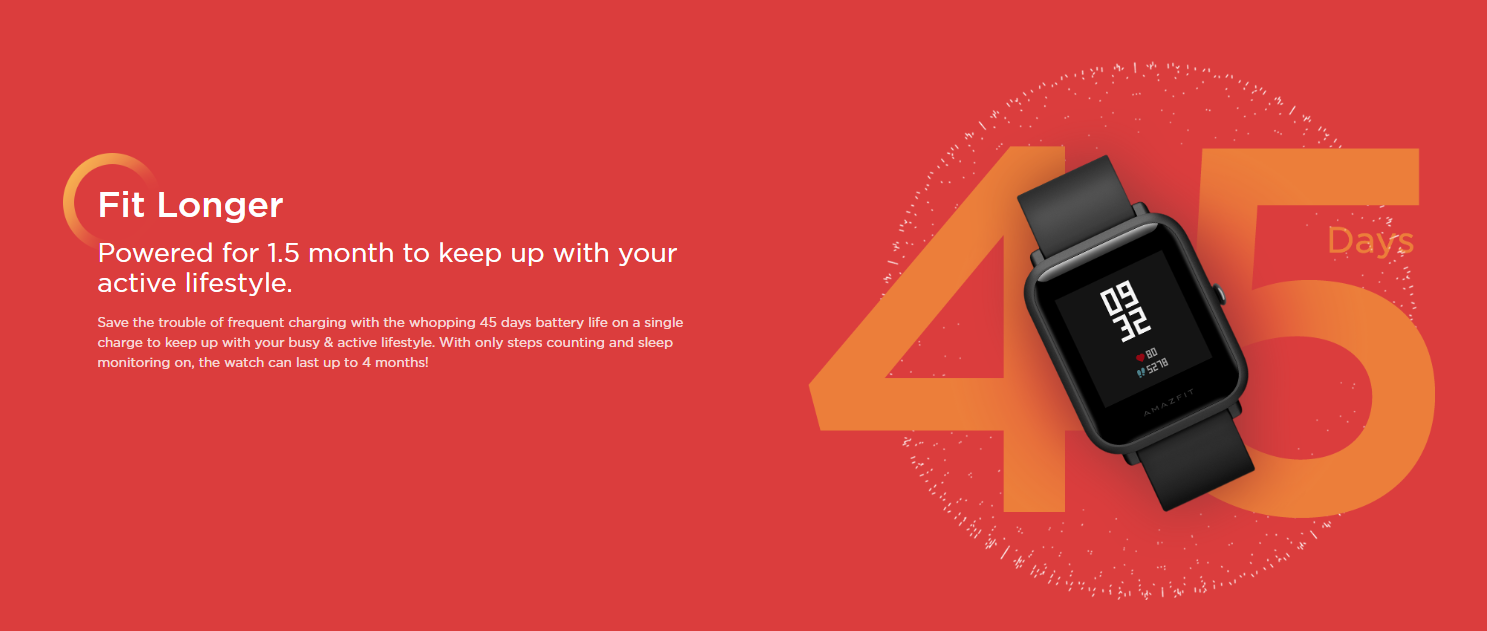 Amazfit Bip Lite A1915 Smart Watch 3 ATM WATER RESISTANT Bluetooth 4.1