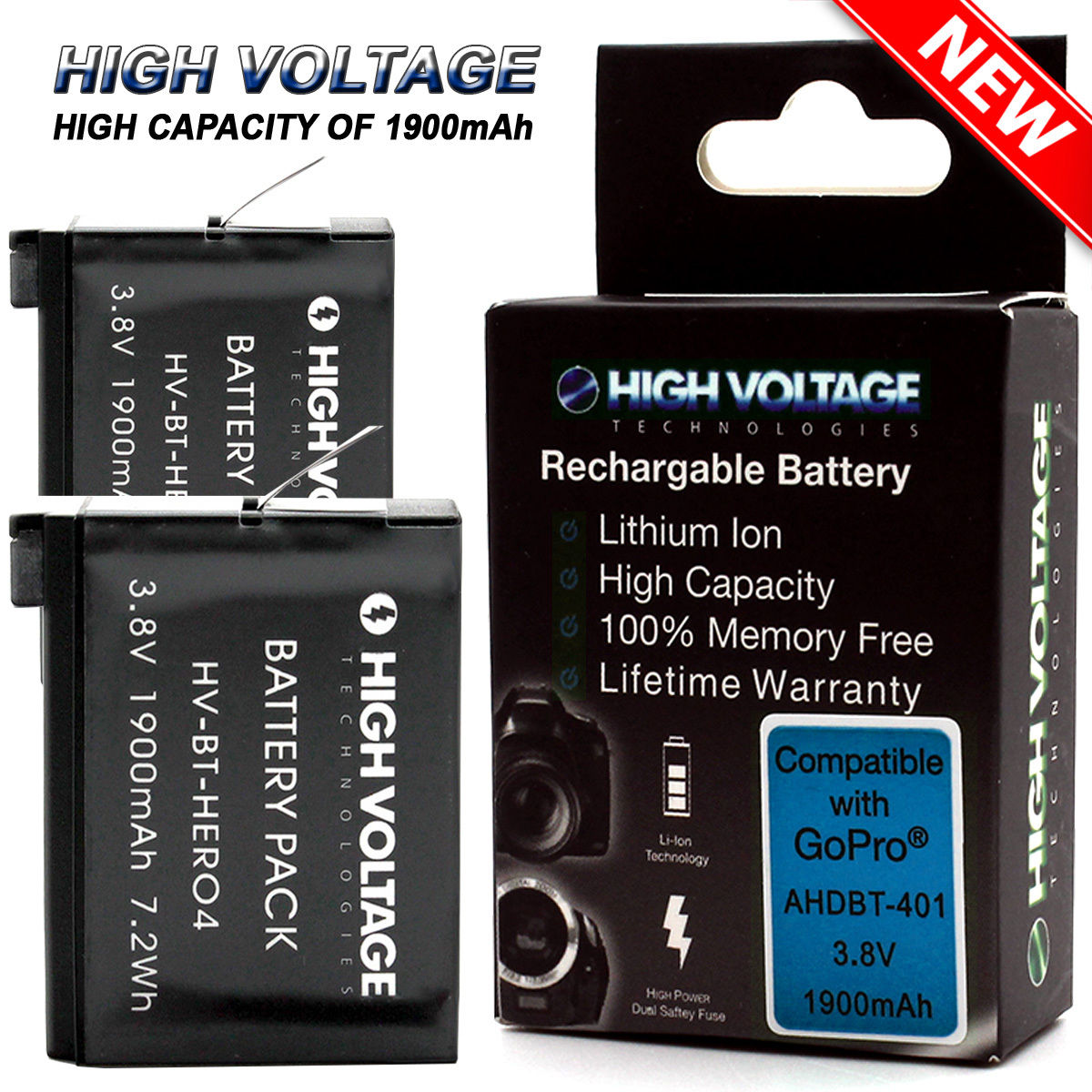 3 Pcs 1900mah Highvoltage Battery Kit For Gopro Hero4 Black Silver Ahdbt 401 Storepaperoomates Shop Cheapest Online Global Marketplace