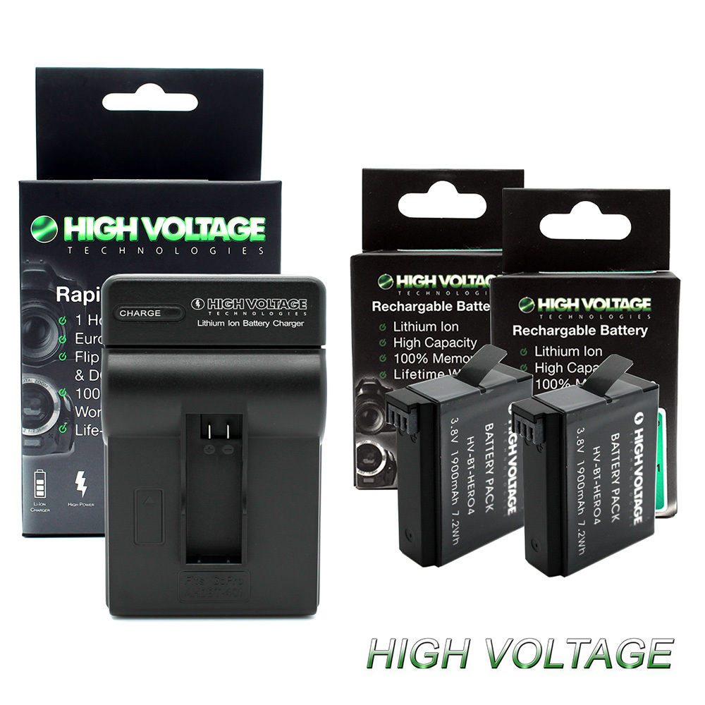 High Capacity Battery Charger Kit For Gopro Hero4 Hero 4 Black Silver Edition Ebay
