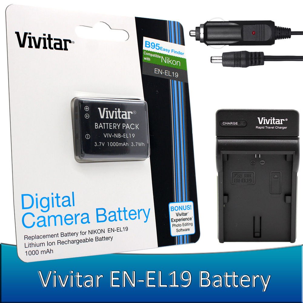 Vivitar En El19 Battery Charger For Nikon Coolpix S33 S2900 S3700 S7000 Ebay